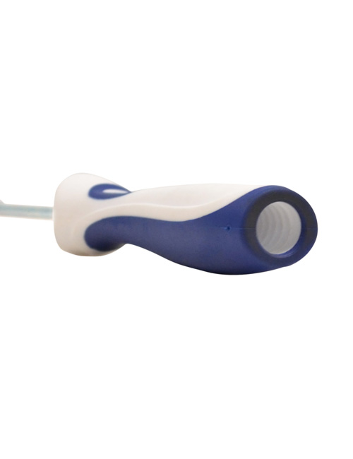 Mini paint roller frame with soft grip handle accented in Dosco blue